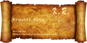 Kroutil Rita névjegykártya